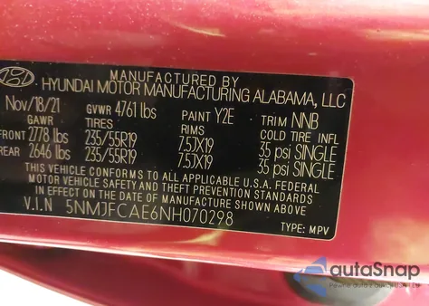 2022 Hyundai Tucson Sel from USA, damaged, VIN 5NMJFCAE6NH070298